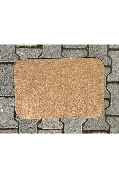 GizHome Dekoratif Kaydırmaz Coco Kıl Nord Kapı Paspası Bej Geçişli 37X55 cm