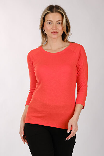 DAIDO Minimalist cu mâneci 3/4 cu gât rotund pentru femei tricou - Casual Chic