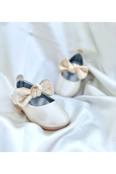 Görkem bebe ayakkabı ve tekstil Girl's Ballet Flats with Cirt and Bow