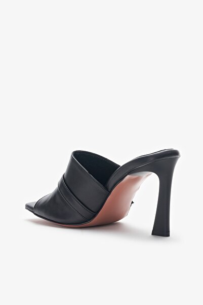 Louis Cardy Γυναικείες παντόφλες με τακούνι Nexar Μαύρο Γνήσιο Δέρμα