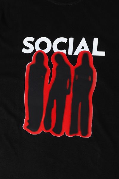 Sekizbiraltı Social printed μαύρο μπλουζάκι Unisex Oversize
