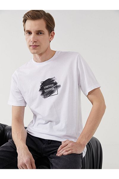 LC Waikiki Tricou pentru bărbați cu imprimeu cu decolteu rotund de sezon nou - S5HT52Z8