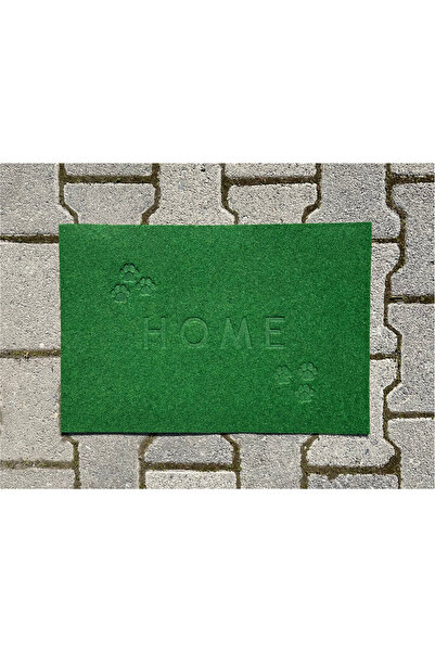 GizHome Dekoratif Kaydırmaz Coco Kıl Nord Kapı Paspası Yeşil Home 37X55 cm