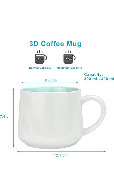 MUKKO HOME 3D Porcelain Mug – with Cute Baby Elephant Figure, 350 Ml, Fun and Stylish Design