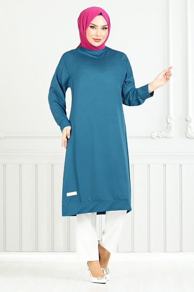 ModaMerve Tunica Hijab Arhma de culoare petrol 2697AYD969-M