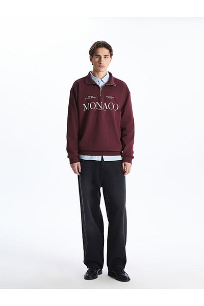 LC Waikiki Zippered Stand Collar Long Sleeve Men's Sweatshirt