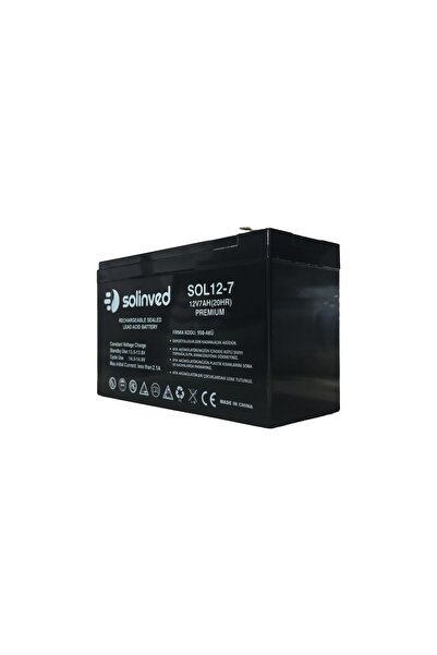 SOLİNVED Solinved 12v 7 Ah Ups Ve Alarm Aküsü (PREMİUM)