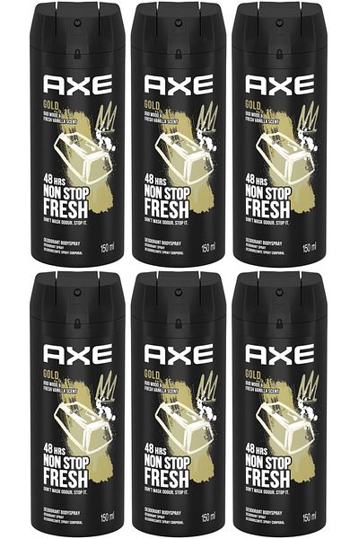 Axe Body Spray for Men Gold Temptation 150ML X 6