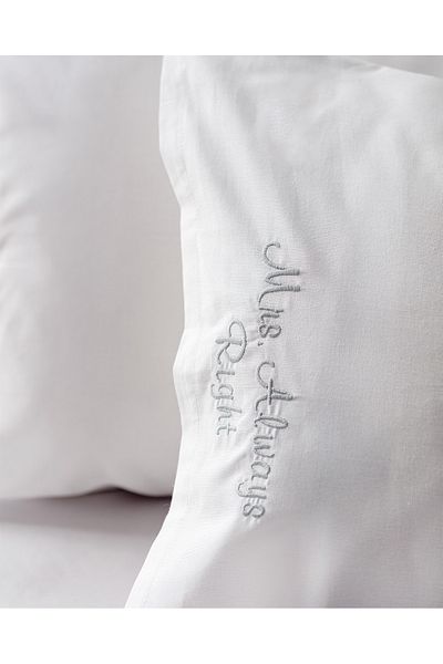 Madame Coco Recy 100% Cotton 2 Μαξιλαροθήκη - Λευκό/Γκρι