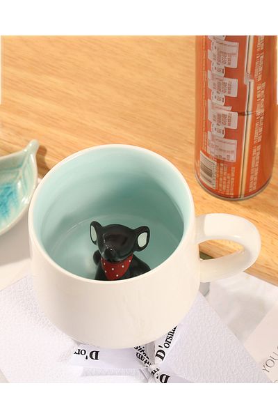 MUKKO HOME 3D Porcelain Mug – with Cute Baby Elephant Figure, 350 Ml, Fun and Stylish Design
