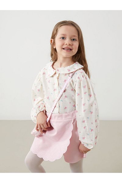 LC Waikiki Baby Collar Floral Girl's Shirt