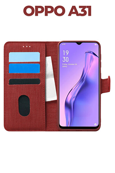 UPEKA Oppo A31 Kumaş Desenli Cüzdanlı Standlı Kapaklı Kılıf