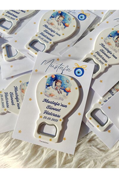 Sevdalı işler Sünnet Mevlidi Açacak Magnet Kartlı ve Jelatinli 20 Adet