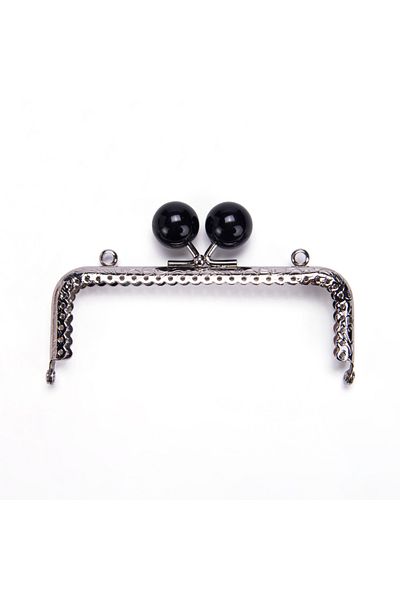 Sultan Rectangular Black Beaded Burs 12.5 cm Silver