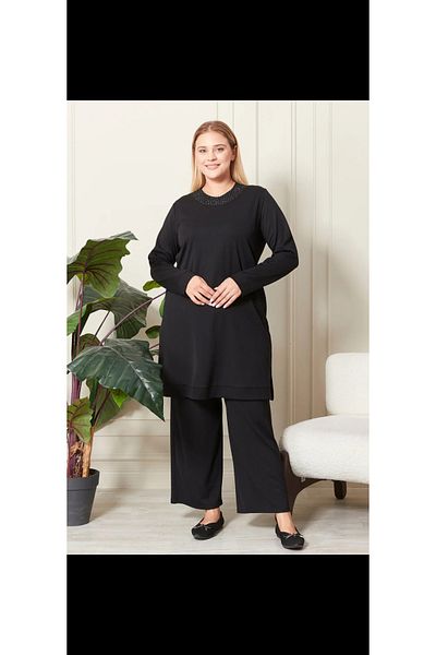 Seçkin Büyük Beden Women's Plus Size Twinset Pants Suit
