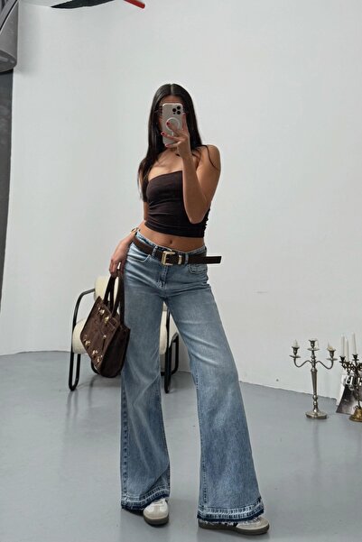 Eka Pantaloni de damă din denim albastru 1037-24124