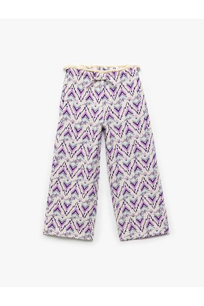 Koton Pantaloni drepti cu model din dantelă din viscoză