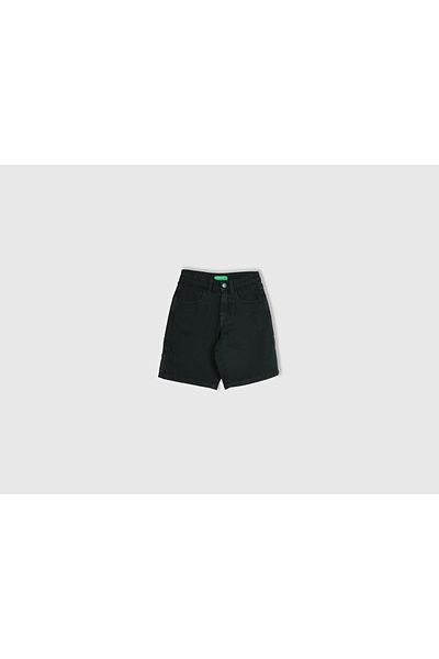 United Colors of Benetton Boy's Black Denim Bermuda Shorts