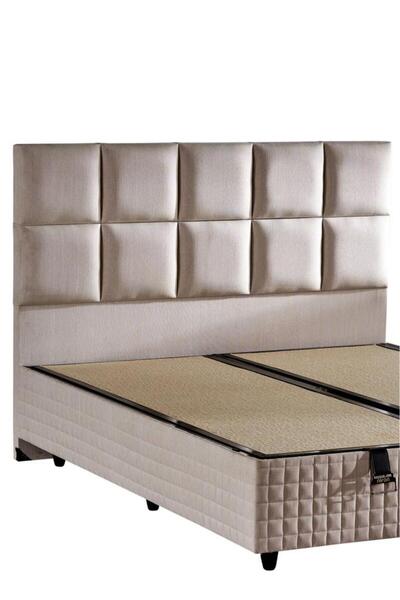 Niron Yatak Star Başlık Çift Kişilik Krem Keten Kumaşlı Modern Lüks Yatak Baş...