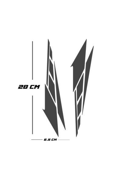 Redline Grafik Motosiklet Universal 2 Adet Sticker Parlak Siyah Xmax Nmax Pcx Forza Adv350 RKS Sym