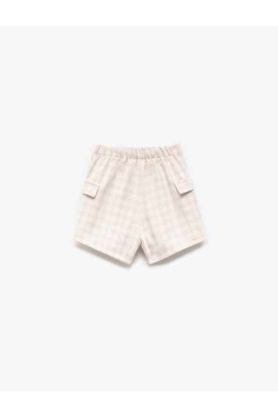 Koton Elastic Waist Pocket Detailed Tweed Short Skirt