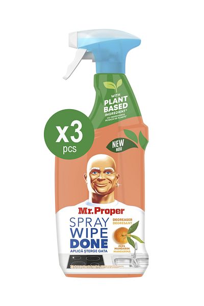 Mr Proper SPRAY DEGREASING SOLUTION 800ML MANDARIN X 3