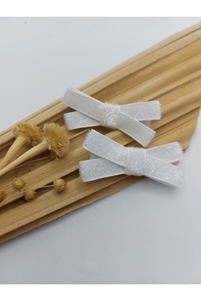 AsRa Accessories 23 nisan temalı beyaz simli fiyonk klips toka