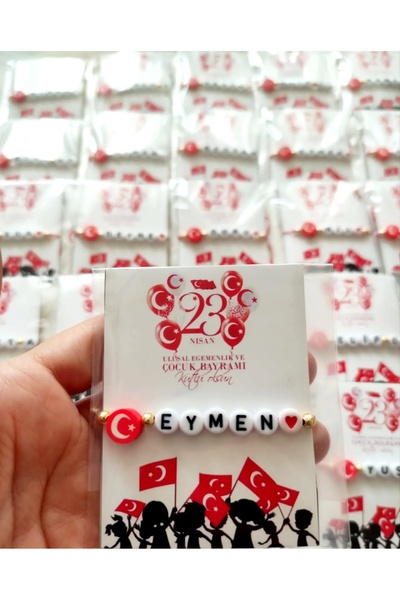 ACCESORİOS 23 Nisan hediyelik /5 Adet / İsimli bileklik / 23 Nisan Kişiye öze...