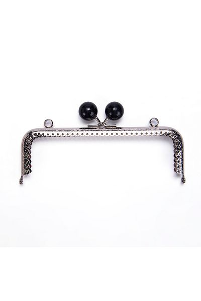 Sultan Rectangular Black Beaded Burs 16.5 cm Silver