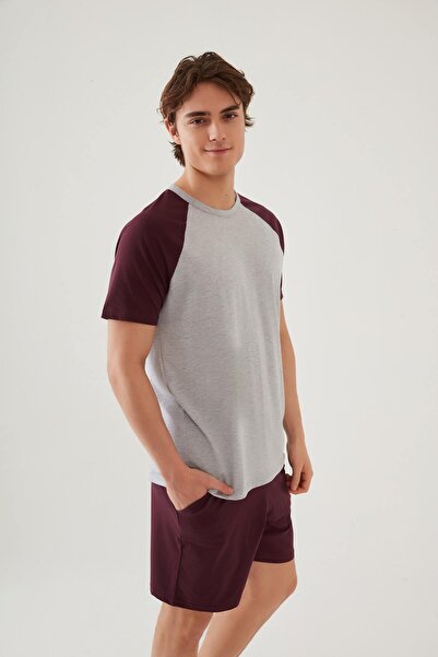 koza iç giyim Men's Cotton Pocket Detailed Raglan Sleeve Pajamas Set
