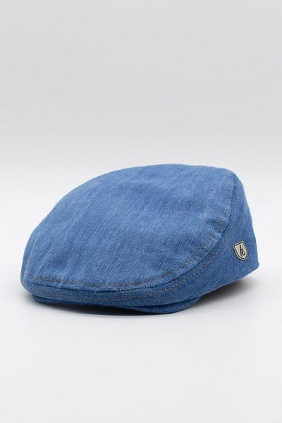Külah Men's Jean Flat Cap Cap - Light Blue Denim Hat |   Standard Fit/Flexible