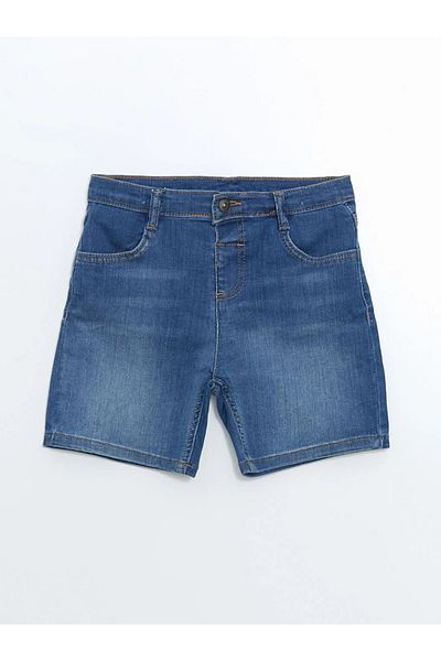 LC Waikiki Lcw Kids Indigo Adjustable Waist Boys Jean Shorts