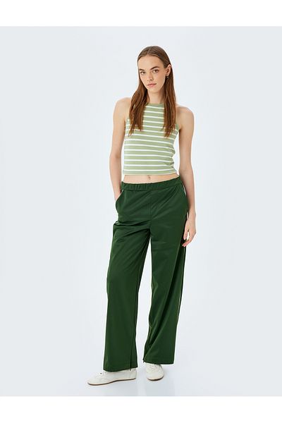 Koton Crew Neck Slim Fit Striped Sleeveless Women's Undershirt