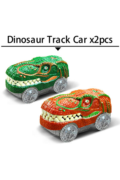 Choice1 مجموعة سيارات ديناصورات كهربائية سحرية قابلة للتسلق (قطعتان) مع مسار ...