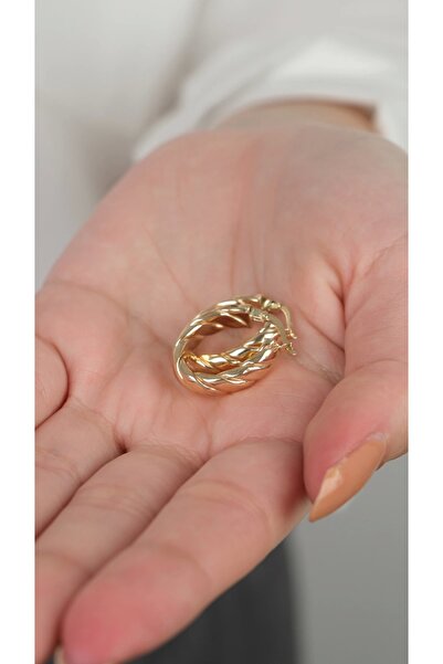 Arpaş 14 Ayar Altın Burgulu Halka Küpe