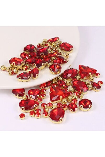 Choice3 red Sew On Rhinestones, Choupee 130PCS Sew On Glass Rhinestone Metal ...