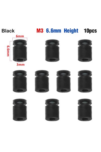 Choice 10PCS M3Black H6.6mm 9IMOD 10pcs M2/M3 RC Rubber Shock Absorber Balls for F3 F4 F7 Flight Controller