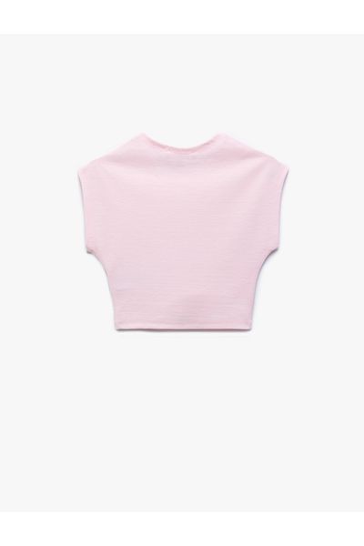 Koton Ärmelloses, schmal geschnittenes, bauchfreies Damen-T-Shirt aus Modal-Mischgewebe mit Rundhalsausschnitt
