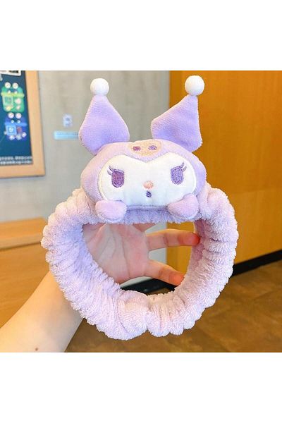 Miniso Kuromi Sanrio Headband Kuromi Plush Scrunchie Cartoon Hello Kitty Sweet And Cute Anti Slip Hair Band