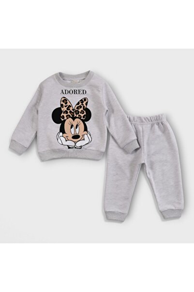 Mickey Mouse Baskılı-Penye-Gündelik-ADORED Yazılı-2 Li Çocuk Takımı