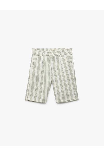 Koton Button Detailed Pocket Viscose Beige Boy's Shorts 5Skb40038Tw