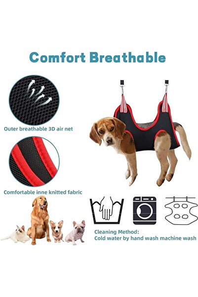 fulina 12PCS Dog Grooming Hammock Harness for Nail Trimming, Pet Grooming Sling Restraint Bag (Black)