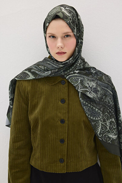 cs camellia scarf Μοτίβο Perle Vibe - Πράσινο