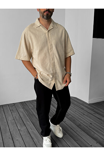 BYBASICMAN Beige Short Sleeve Shirt C-1576
