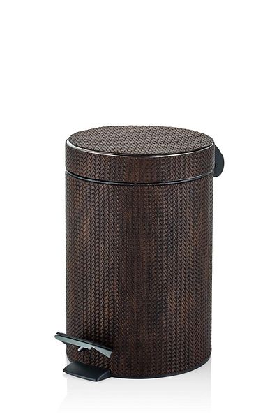 SETABIANCA Luxe Faux Vegan Leather 5 Lt Κάδος Απορριμμάτων Καφέ 25*18*27 εκ.