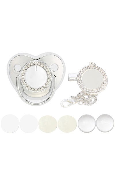 Choice3 غطاء لهاية فضي فارغ فقط، مشبك لهاية، هدية لحفل استقبال مولود جديد، مل...