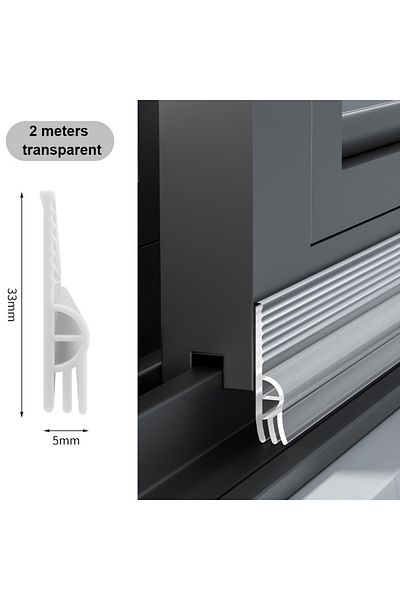 Choice 2M Transparent TPE Sliding Window Seal Strip Self Adhesive Triple Sound Insulation Windproof Anti-Co