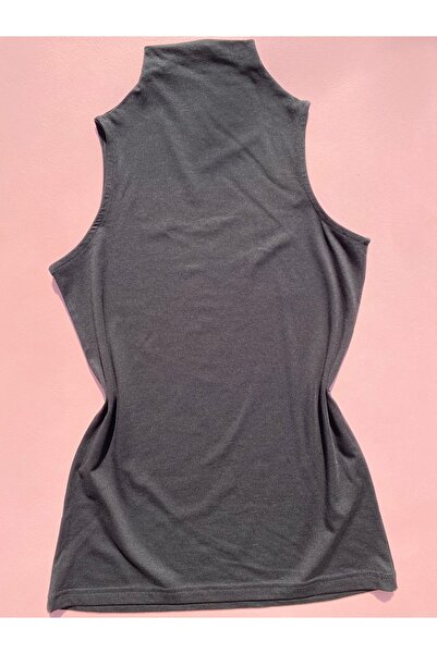 LEYNA BUTİK Γυναικείο πέτο μόδας - Μηδενικό μανίκι Modal βαμβακερό ύφασμα 3 σε σκόνη μαύρο/μπλε