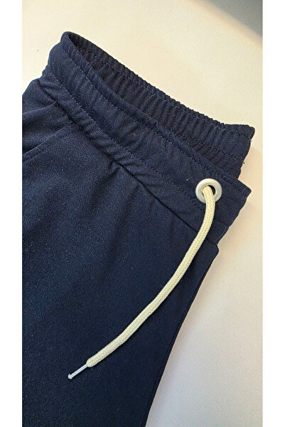 AHMERA Navy Blue Unisex Elastic Shorts with Pockets