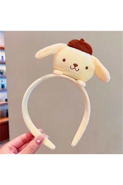 Miniso 2 عصابة رأس لطيفة من القطيفة على شكل كورومي ميلودي سينامورول، عصابة رأس سبا للمكياج، غير قابلة للانزلاق ومرنة.
